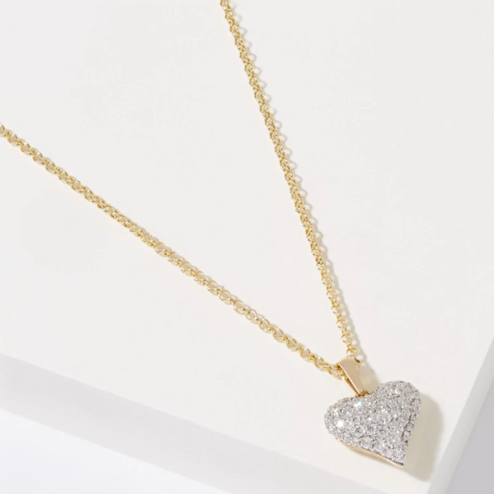 14K Yellow Gold 1.00ctw Diamond Pendant with Chain
